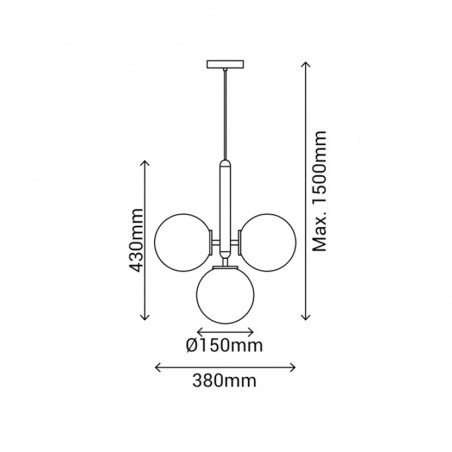 Lámpara colgante Musa Opal (4 luces)