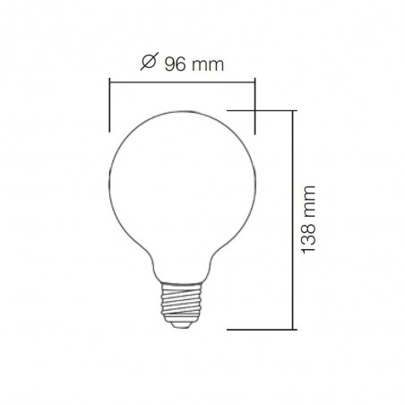 Bombilla LED E27 G95 Ámbar Dimmable (8W)