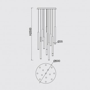 Lámpara colgante LED Cala (14x6W)
