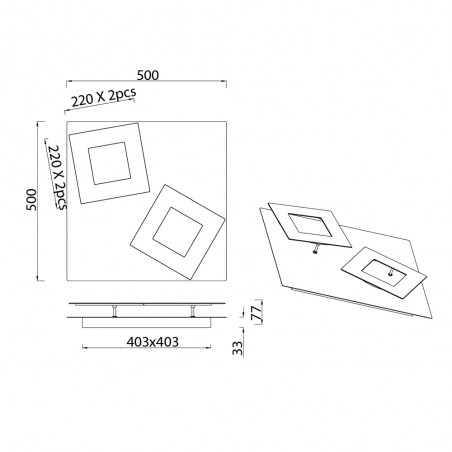 Plafón de techo LED Dalia Blanco (48W)