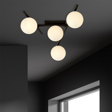 Plafón de techo Tramas Opal (4 luces)