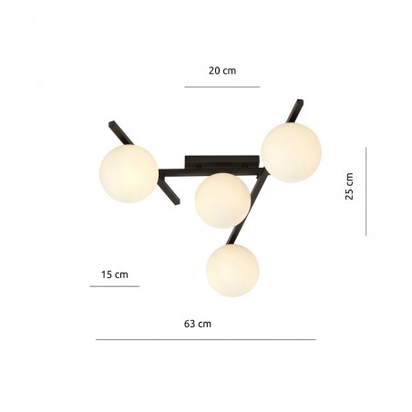 Plafón de techo Tramas Opal (4 luces)