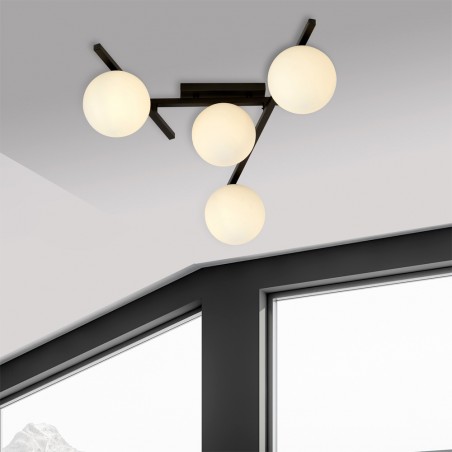 Plafón de techo Tramas Opal (4 luces)