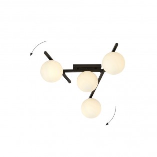 Plafón de techo Tramas Opal (4 luces)