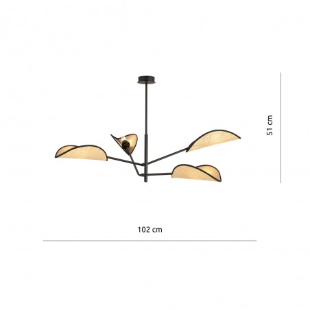 Lámpara de techo Cano Ratán (4 luces)