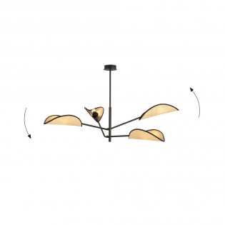 Lámpara de techo Cano Ratán (4 luces)