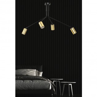 Plafón de techo Norber Negro (4 luces)