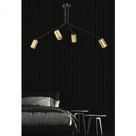 Plafón de techo Norber Negro (4 luces)