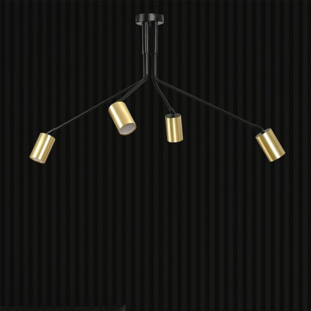 Plafón de techo Norber Negro (4 luces)