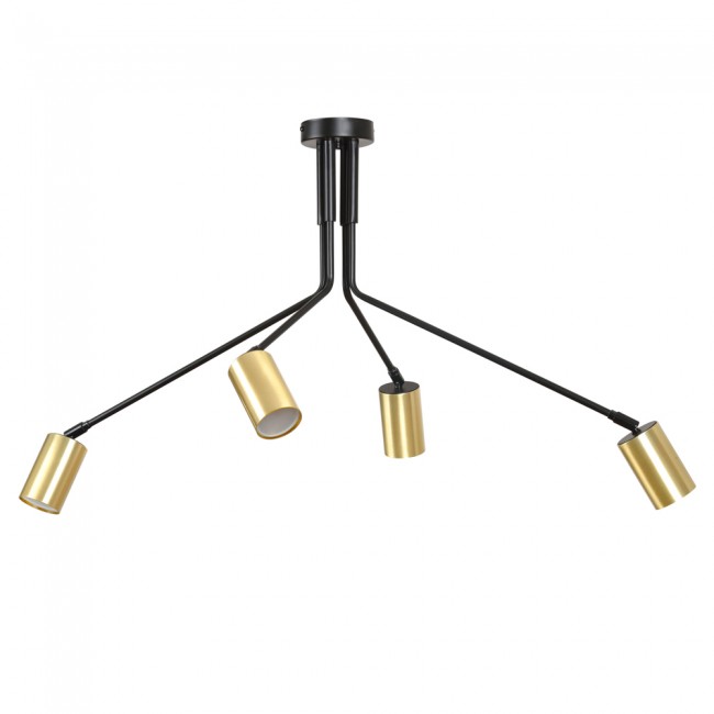 Plafón de techo Norber Negro (4 luces)