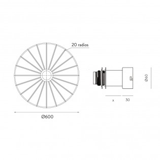 Aplique de pared Wheel Negro