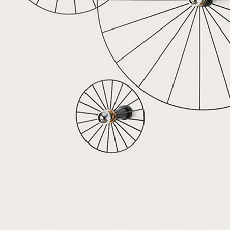 Aplique de pared Wheel Negro