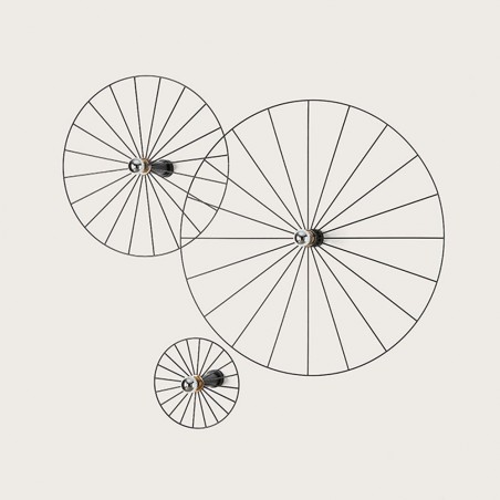 Aplique de pared Wheel Negro