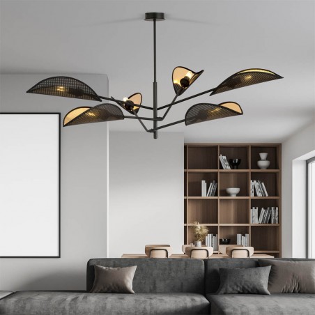 Lámpara de techo Cano Negro (6 luces)