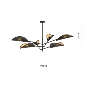 Lámpara de techo Cano Negro (6 luces)