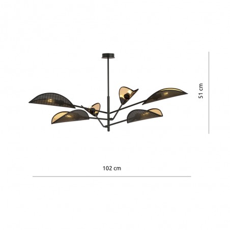 Lámpara de techo Cano Negro (6 luces)