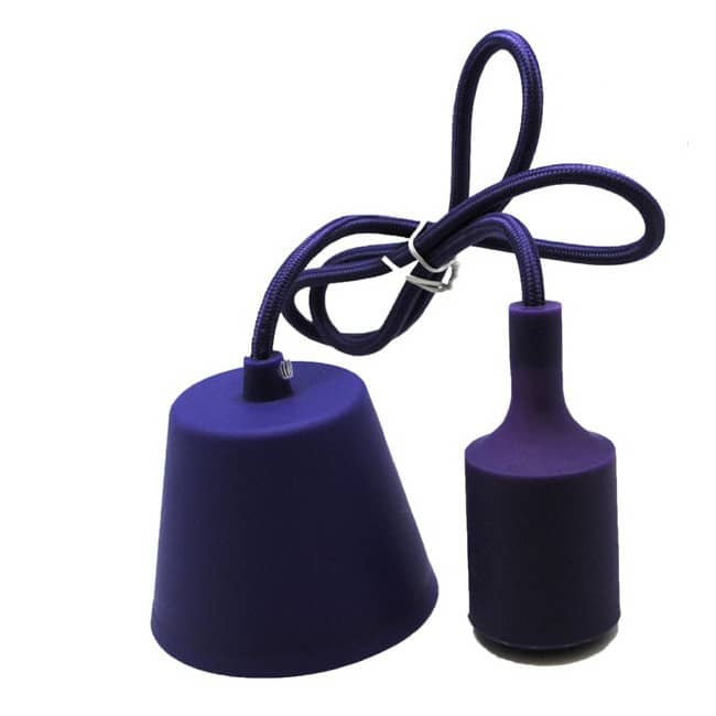 portalamparas cable y floron de silicona 12 colores