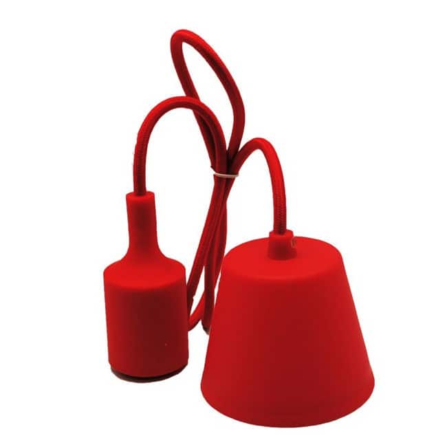 portalamparas cable y floron de silicona 12 colores