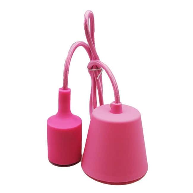 portalamparas cable y floron de silicona 12 colores