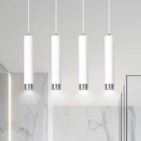 Regleta colgante Mura Blanco/Cromo (4 luces)