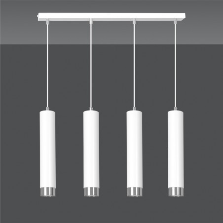 Regleta colgante Mura Blanco/Cromo (4 luces)