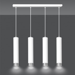 Regleta colgante Mura Blanco/Cromo (4 luces)