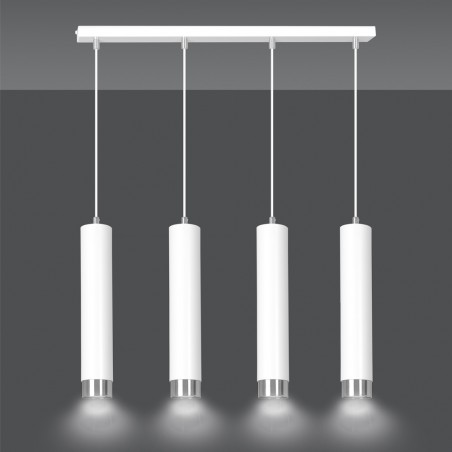 Regleta colgante Mura Blanco/Cromo (4 luces)