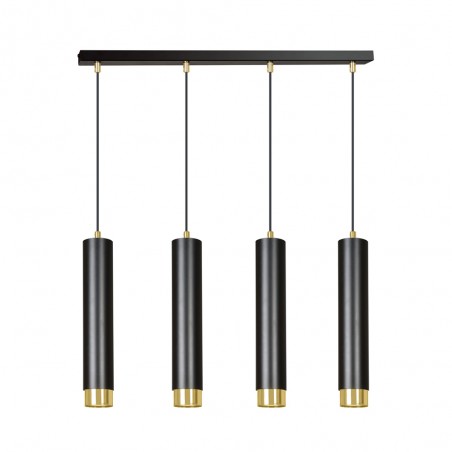 Regleta colgante Mura Negro/Oro (4 luces)