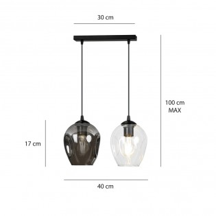 Regleta de techo Domos Ámbar (2 luces)