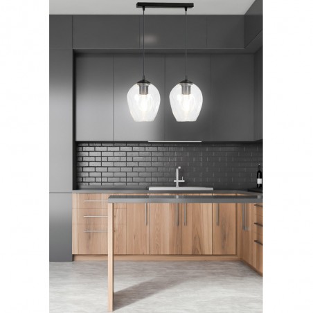 Regleta de techo Domos Transparente (2 luces)