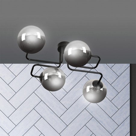 Plafón de techo Vesta Grafito (4 luces)