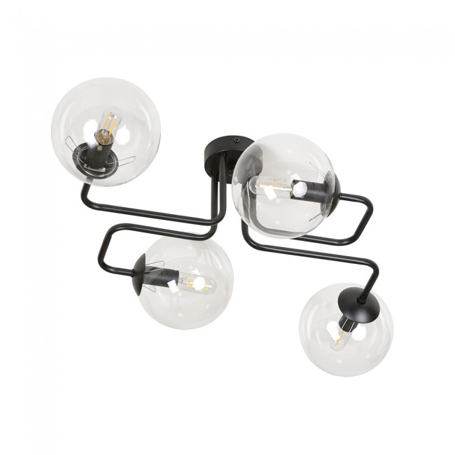 Plafón de techo Vesta Transparente (4 luces)