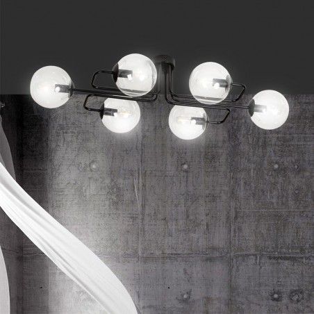 Plafón de techo Vesta Transparente (6 luces)