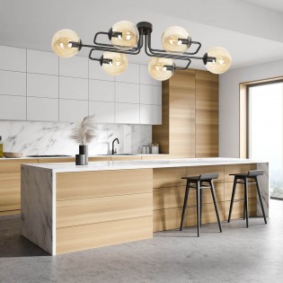 Plafón de techo Vesta Ámbar (6 luces)