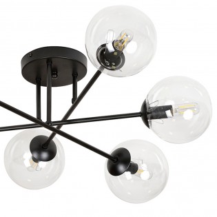Plafón de techo Vesta II Transparente (6 luces)