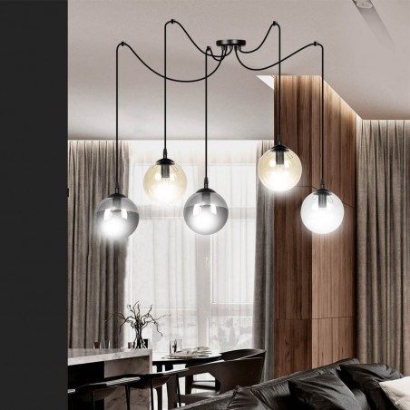 Lámpara colgante Fedora Mix (5 luces)