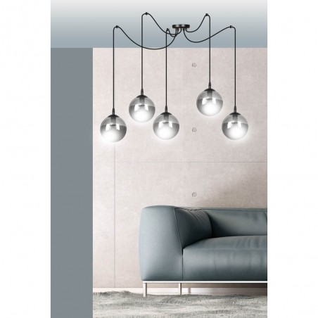Lámpara colgante Fedora Grafito (5 luces)