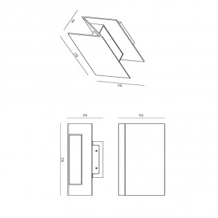 Aplique LED para exteriores Swindon (16W)