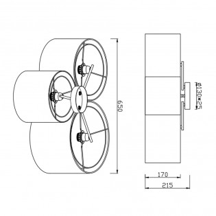 Plafón de techo Burton III