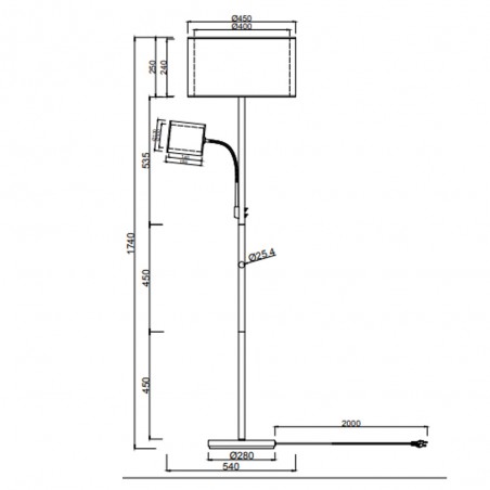 Lámpara de pie Burton (2 Luces)