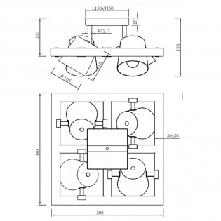 Plafón de techo Bell
