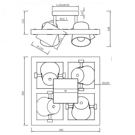 Plafón de techo Bell