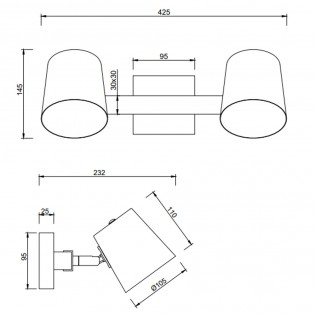 Regleta de techo Bell (2 Luces)