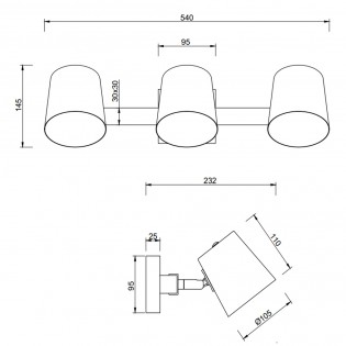 Regleta de techo Bell (3 Luces)
