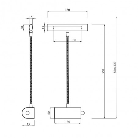 Iluminacuadros LED con interruptor Curtis Negro (4W)