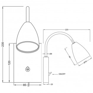Aplique de pared Wanda