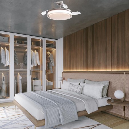 Ventilador LED con aspas plegables Oroel Níquel CCT (45W)