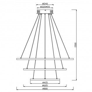 Lámpara colgante Led Aaron (78W)