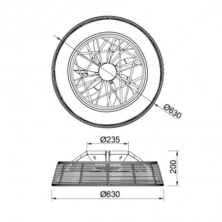 Plafón Ventilador LED Indonesia (70W)