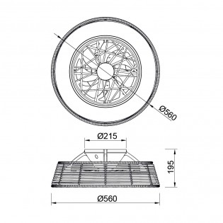 Ventilador LED de exterior Indonesia Mini (55W)